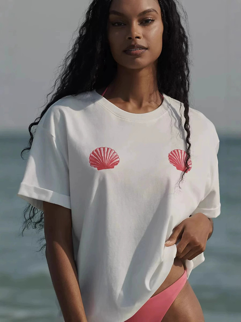 Zara Summer Loose Thin Short Sleeve Round Neck Printed T-Shirt